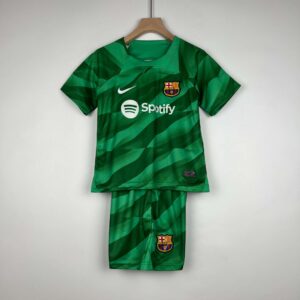 23/24 Kids Barcelona goalkeeper Green Special Edition Soccer Kit