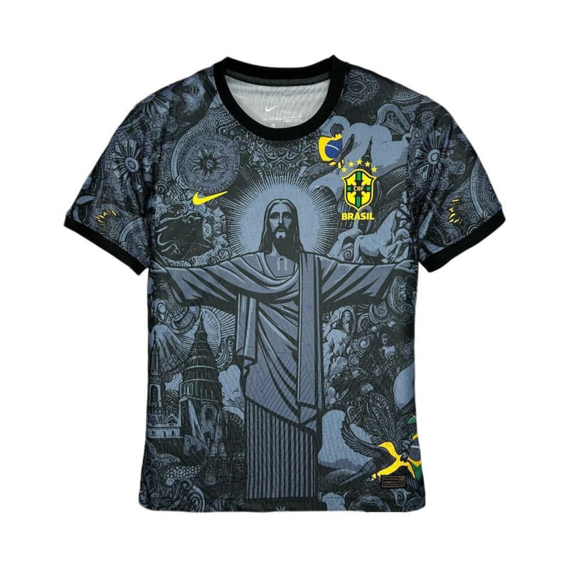 Brazil X Christ the Redeemer 24-25 | Special Edition Jesus Black Gray Jersey